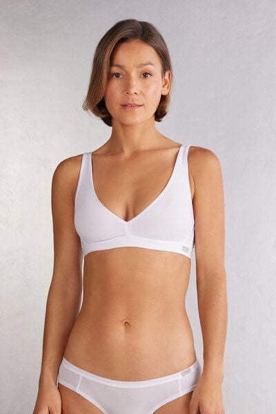 Intimissimi Sujetador de algodón sin aros triángulo Lara Mujer Blanco Tamaño 110B