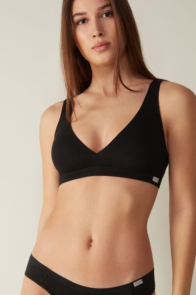 Intimissimi Reggiseno a Triangolo Lara in Cotone Donna Nero Taglia 7B