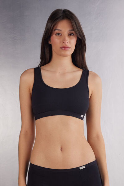 Intimissimi Brassiere in Cotone Donna Nero Taglia S