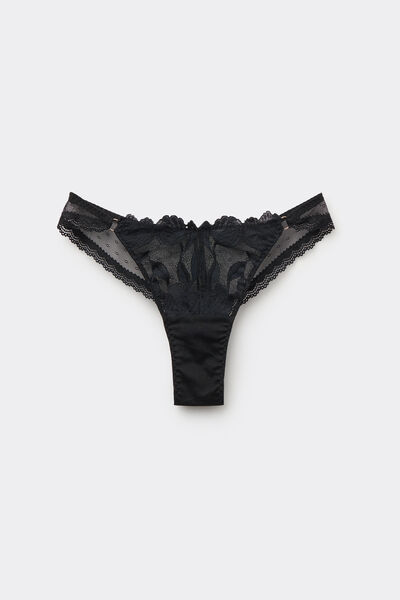 Intimissimi Brasileña Estilo Años 80 All About Flowers Mujer Negro Tamaño S
