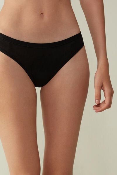 Intimissimi Brasileña de Algodón Ultralight Cotton Mujer Negro Tamaño M