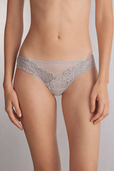 Intimissimi Braga con encaje floral brasileña Pretty Flowers Mujer Gris Claro Tamaño 38