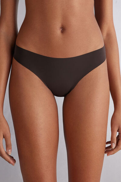 Intimissimi Brasileña sin costuras de microfibra Ultraligera Mujer Marrón Tamaño 36