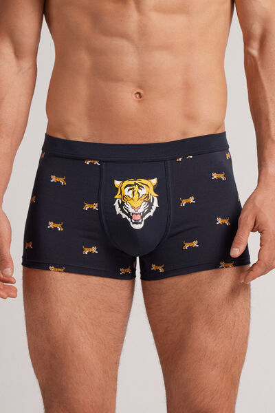 Intimissimi Boxer Tigri in Cotone Supima® Elasticizzato Uomo Blu Taglia 4