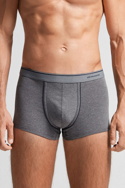 Intimissimi Boxer in Cotone Superior con Elastico a Vista Uomo Grigio Scuro Taglia 3