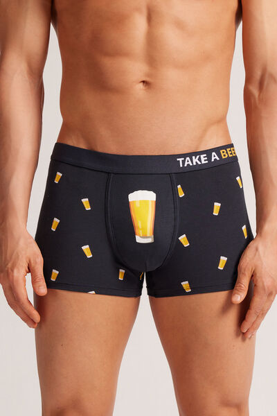 Intimissimi Bóxer Algodón Superior con Estampado Cerveza Hombre Azul Tamaño 38