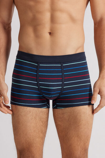Multicolored Stripe Print Superior Cotton Boxers Man Blue Size 6 - Intimissimi - Modalova