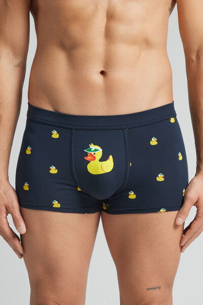 Duck Print Natural Fresh Cotton Boxers Man Blue - Intimissimi - Modalova