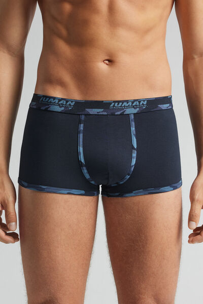 Intimissimi Bóxer Algodón Superior Ribetes Camuflaje Hombre Azul Tamaño 42