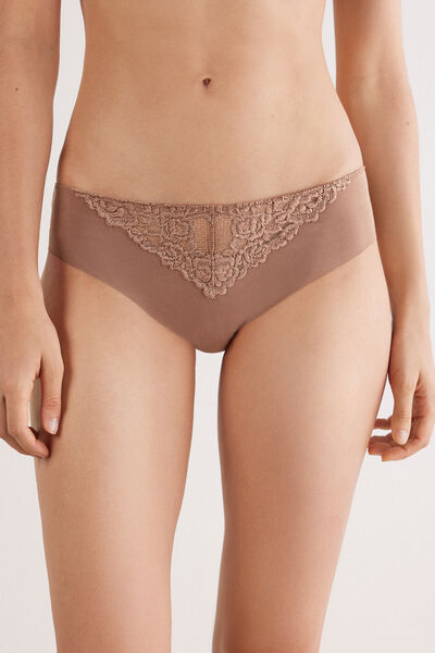 Intimissimi Slip senza Cuciture in Cotone Pretty Flowers Donna Naturale Taglia 6
