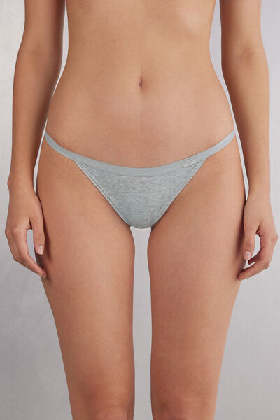 Intimissimi Slip con Fianchetto in Cotone Donna Grigio Taglia 2
