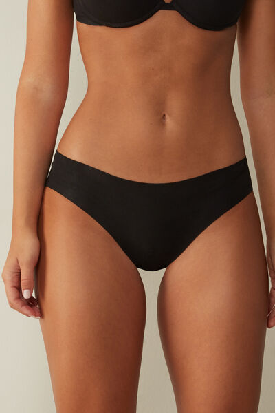 Intimissimi Braga de algodón sin costuras Mujer Negro Tamaño 36