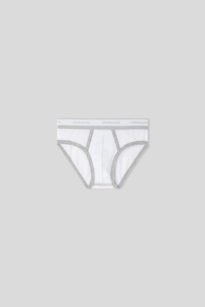 Intimissimi Calzoncillos de Algodón Superior con Logotipo para Niños Niño Blanco Tamaño 4-5