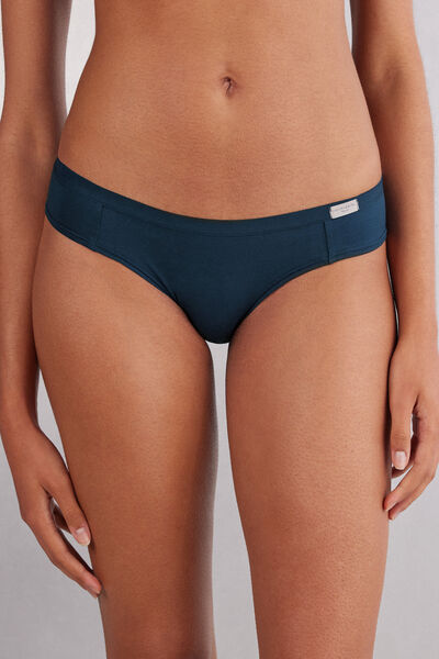 Intimissimi Slip in Cotone Donna Blu Taglia 2