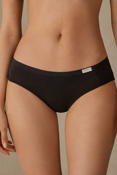 Intimissimi Slip Avvolgente in Cotone Donna Nero Taglia 5