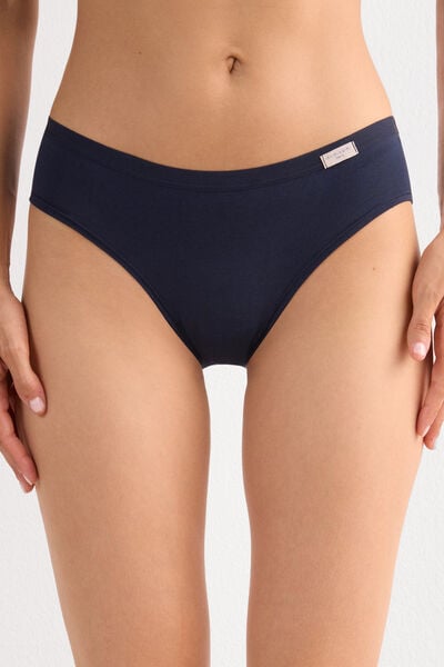 Intimissimi Braga ancha de algodón de talle medio Mujer Azul Tamaño 38