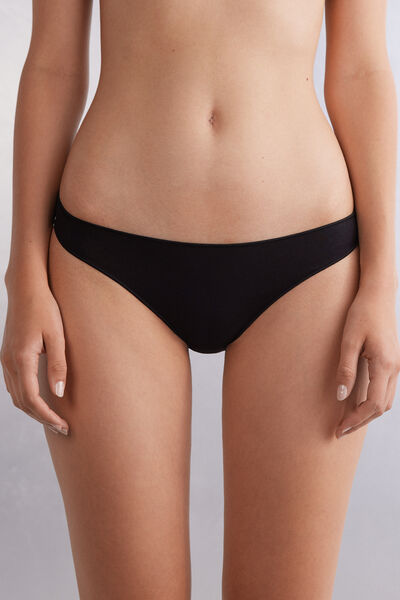 Intimissimi Slip Vita Bassa in Cotone Donna Nero Taglia 3
