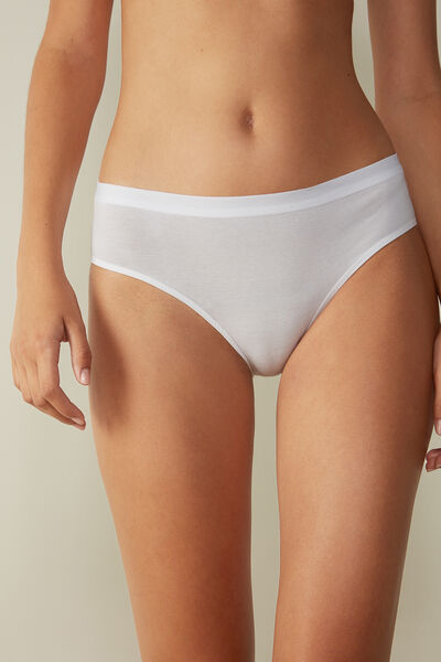 Intimissimi Slip Vita Semi-Alta in Cotone Donna Bianco Taglia 6