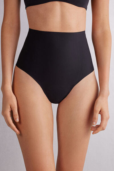 Intimissimi Slip in Microfibra a Taglio Vivo Donna Nero Taglia 4