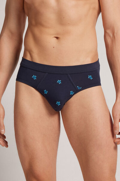 Intimissimi Slip Tartarughe in Cotone Natural Fresh Uomo Blu Taglia 4
