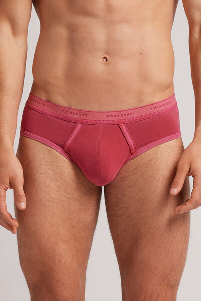 Intimissimi Slip Washed Collection in Cotone Supima® Elasticizzato Uomo Rosso Taglia 4