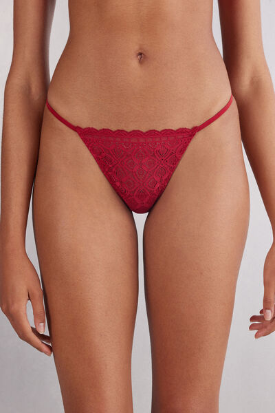 Intimissimi Perizoma Fianchetto in Pizzo Donna Rosso Taglia 2