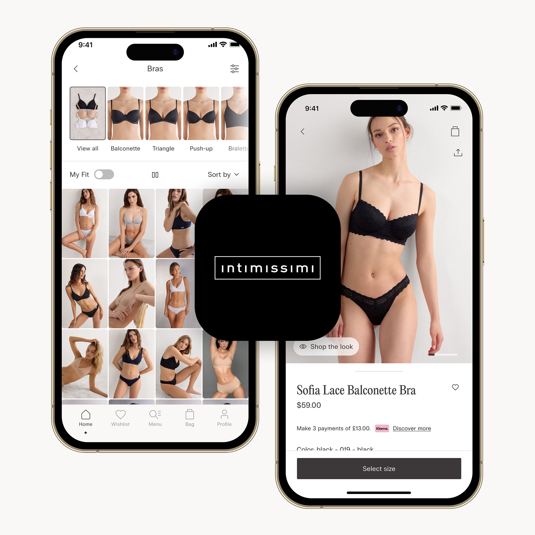 App Intimissimi - Listing page & Product page
