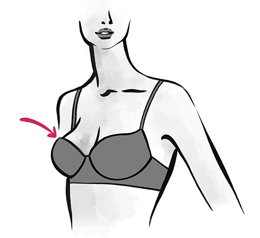Se risulta esserci spazio vuoto tra il seno e le coppe, la soluzione è scegliere una taglia in meno.