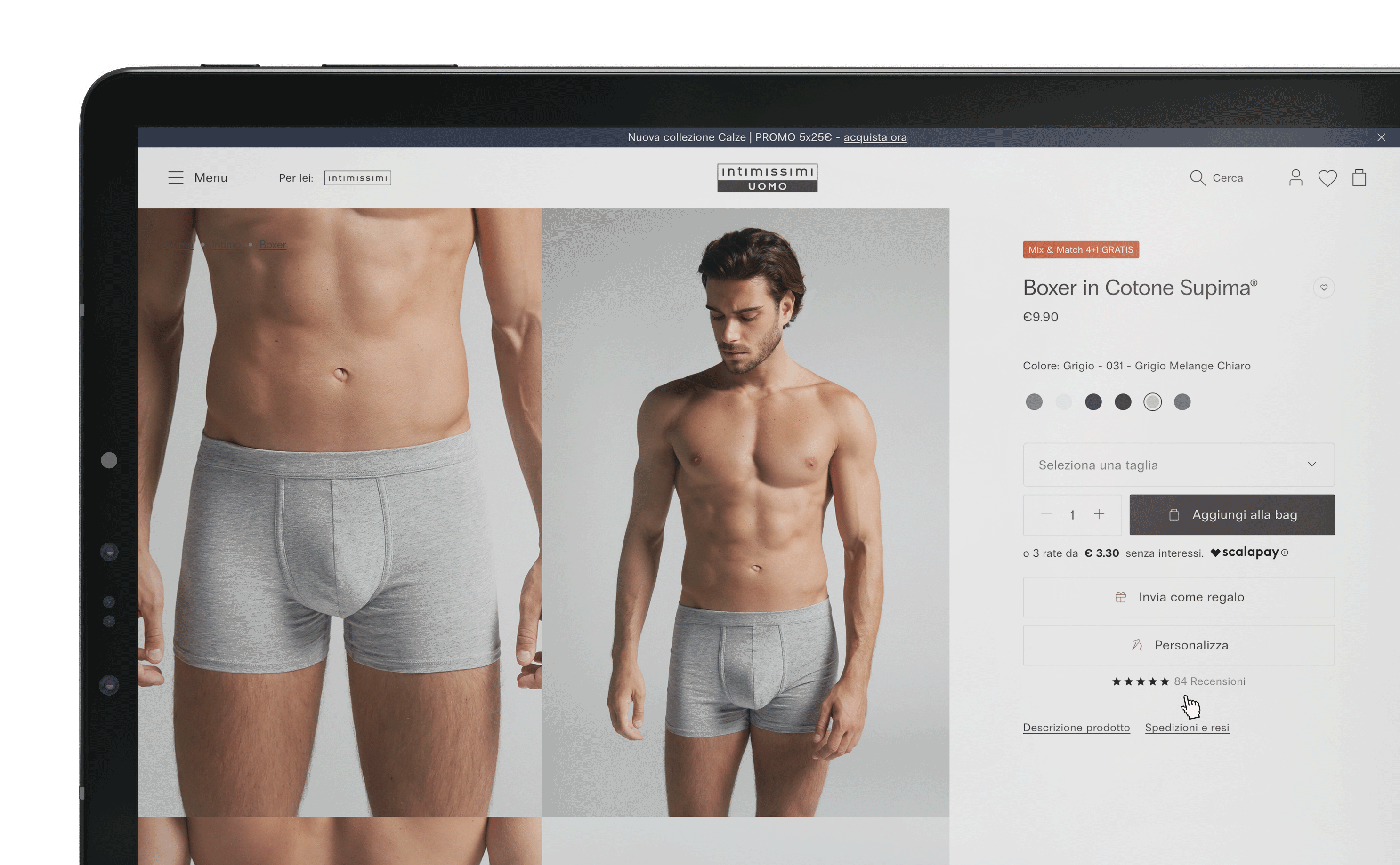 Guida taglie intimissimi uomo top