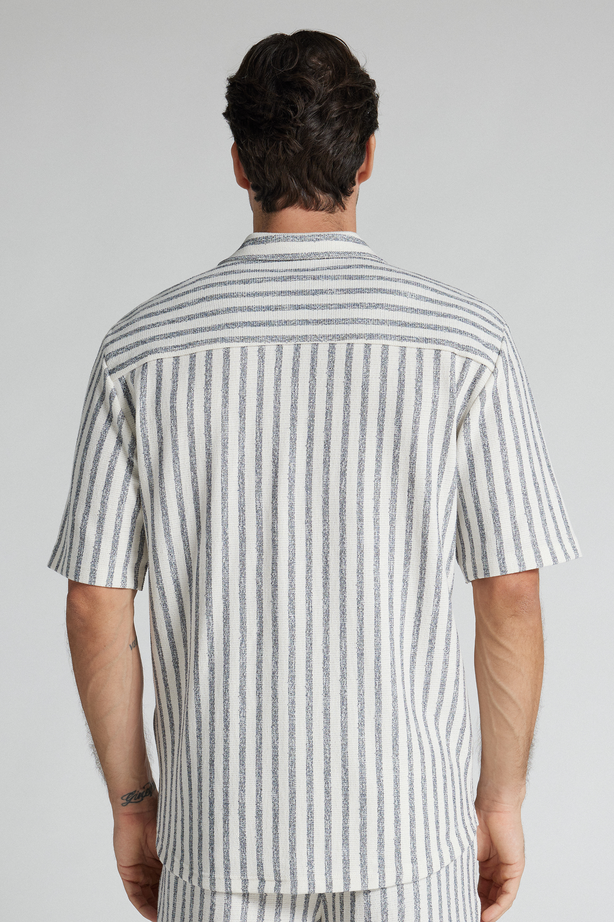 ストライプ ショートスリーブ ボウリングシャツ