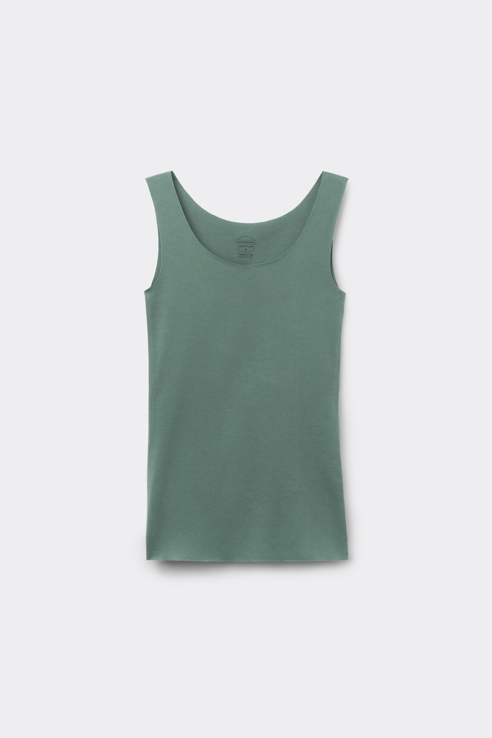 Raw Edge Round Neck Cotton Tank Top