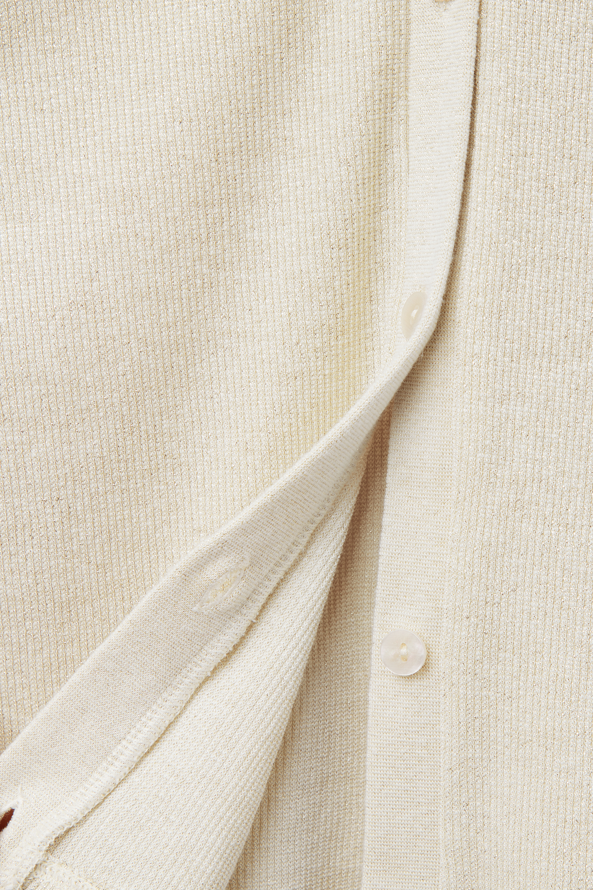 ラメ コットンリブ カーディガン