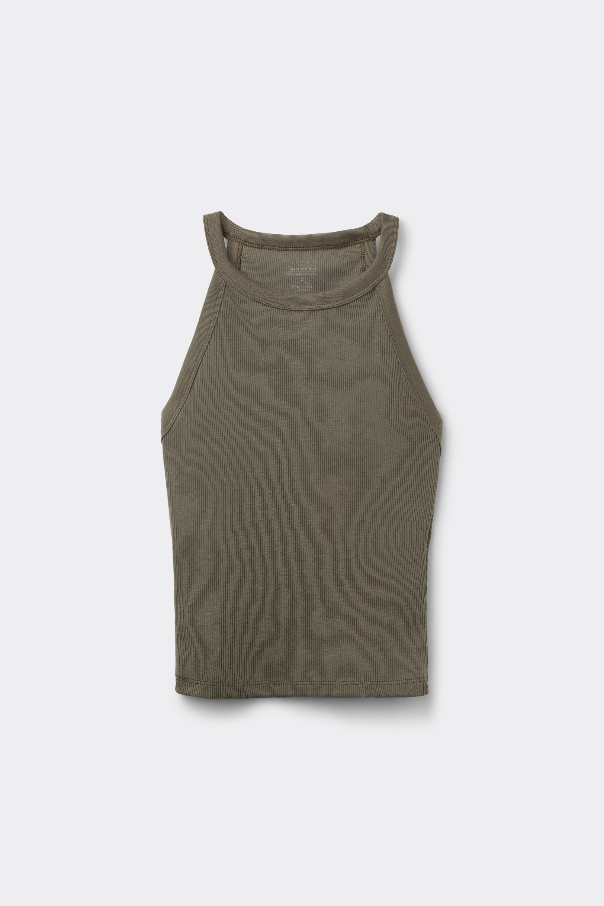 Superiorコットン リブ クロップドトップ