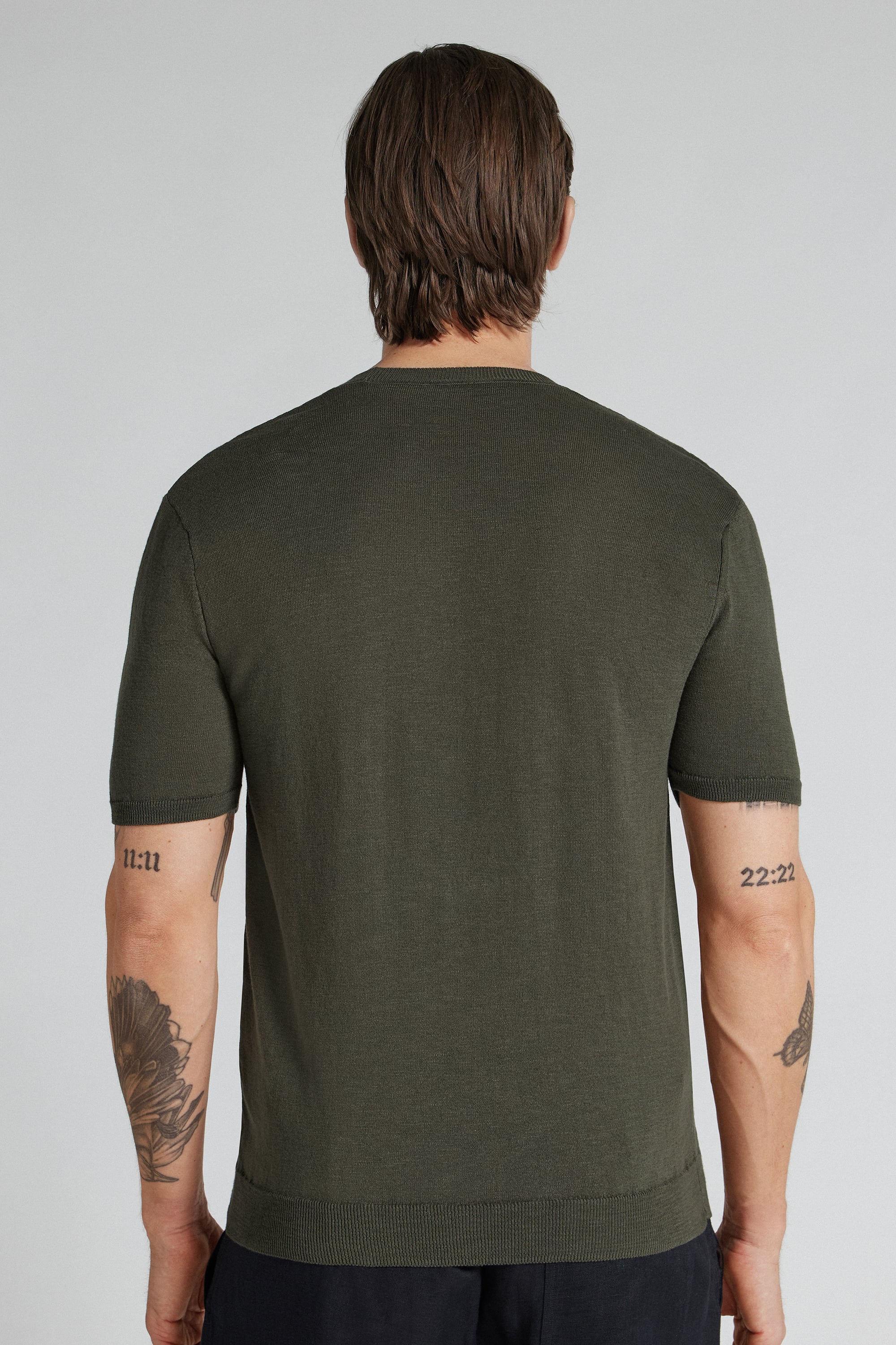 スラブコットン ニット ショートスリーブ Tシャツ