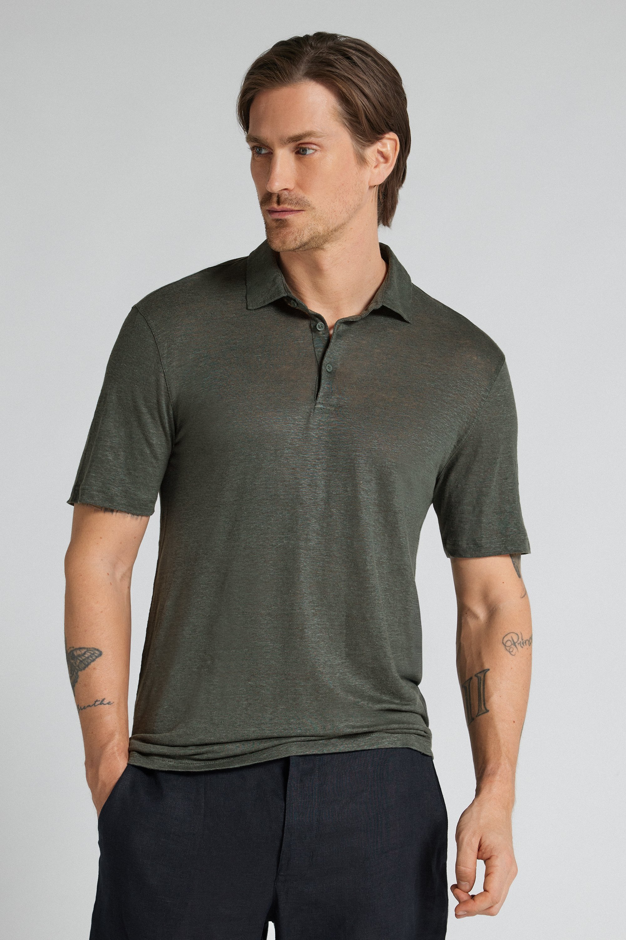 リネン ショートスリーブ ポロシャツ