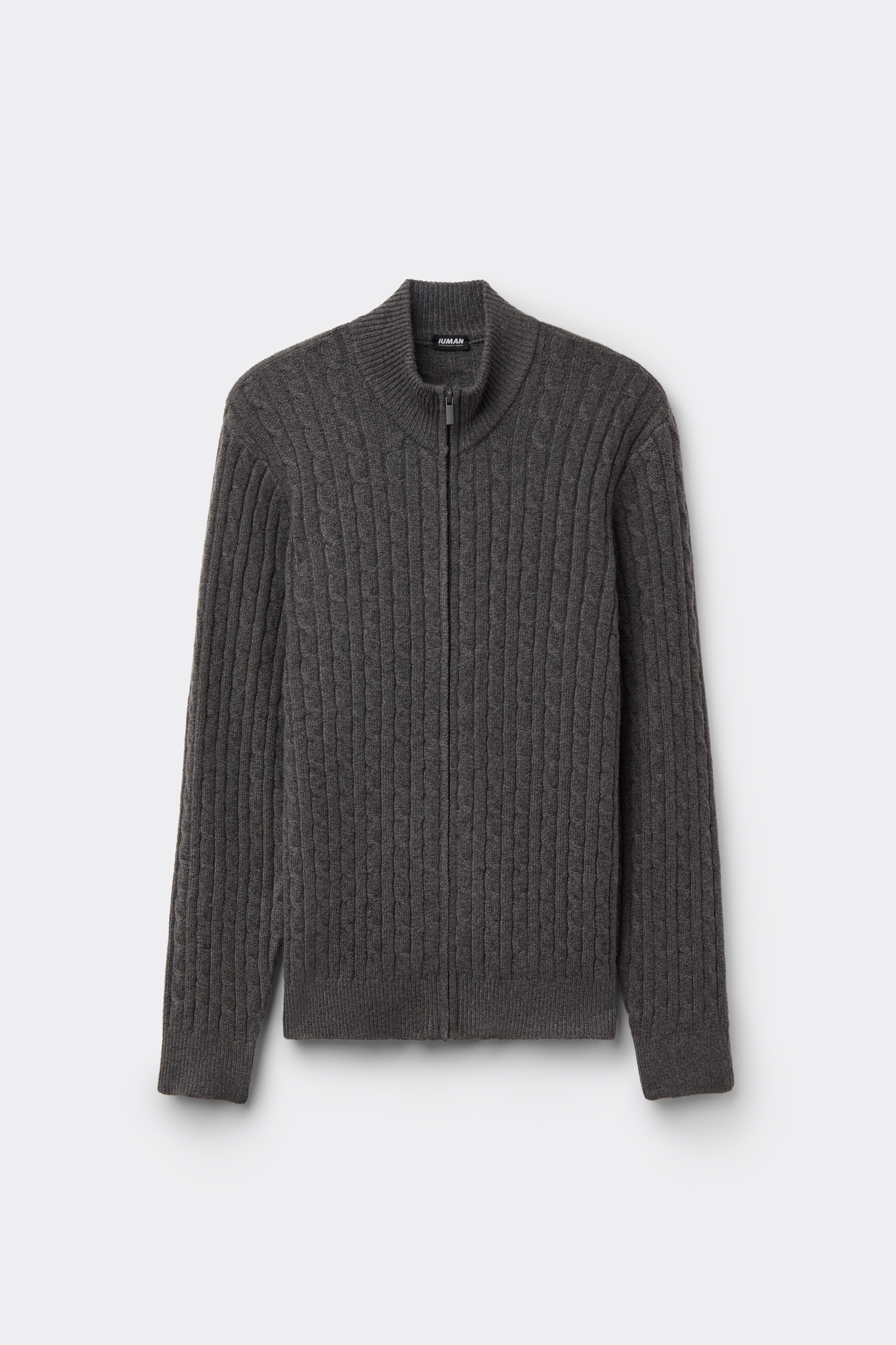 ファスナー付き ケーブル編み ニットトップス