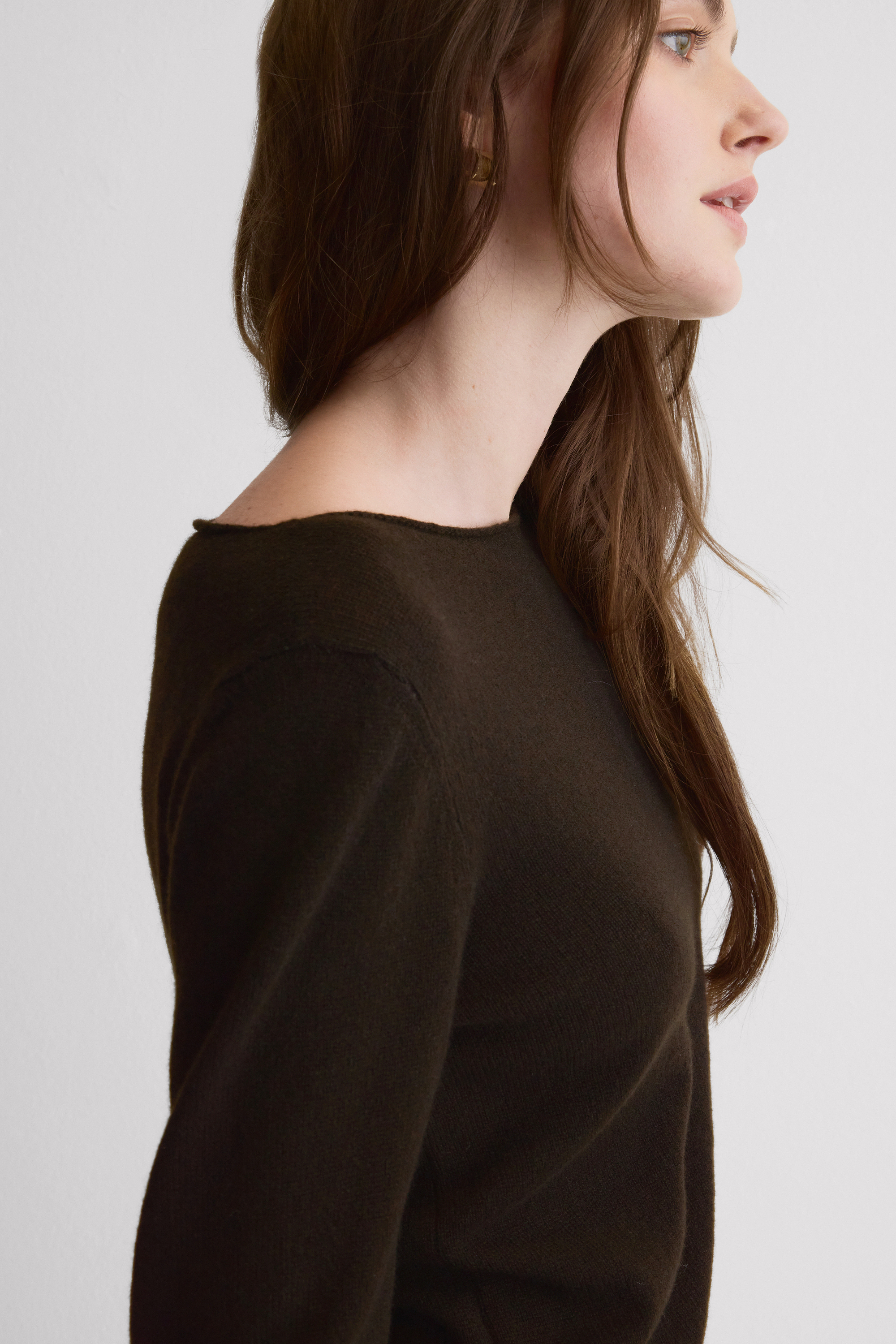 カシミヤ 100% ロングスリーブ ニット