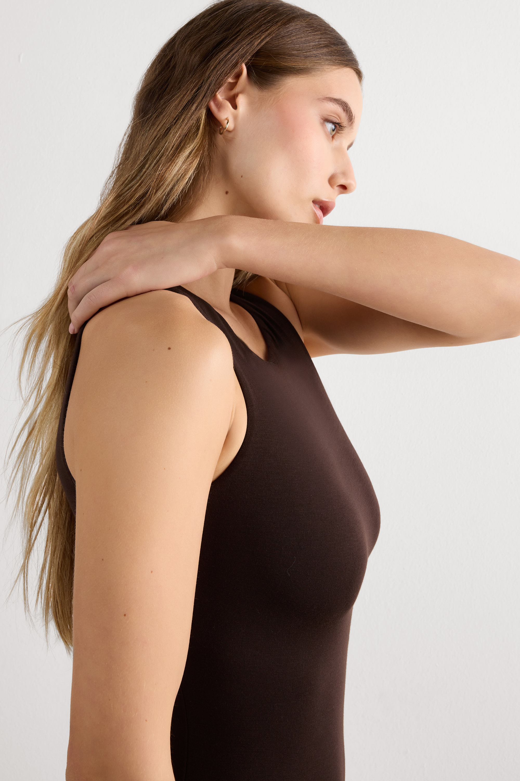 フレッシュバンブー ワイドショルダー ボディスーツ