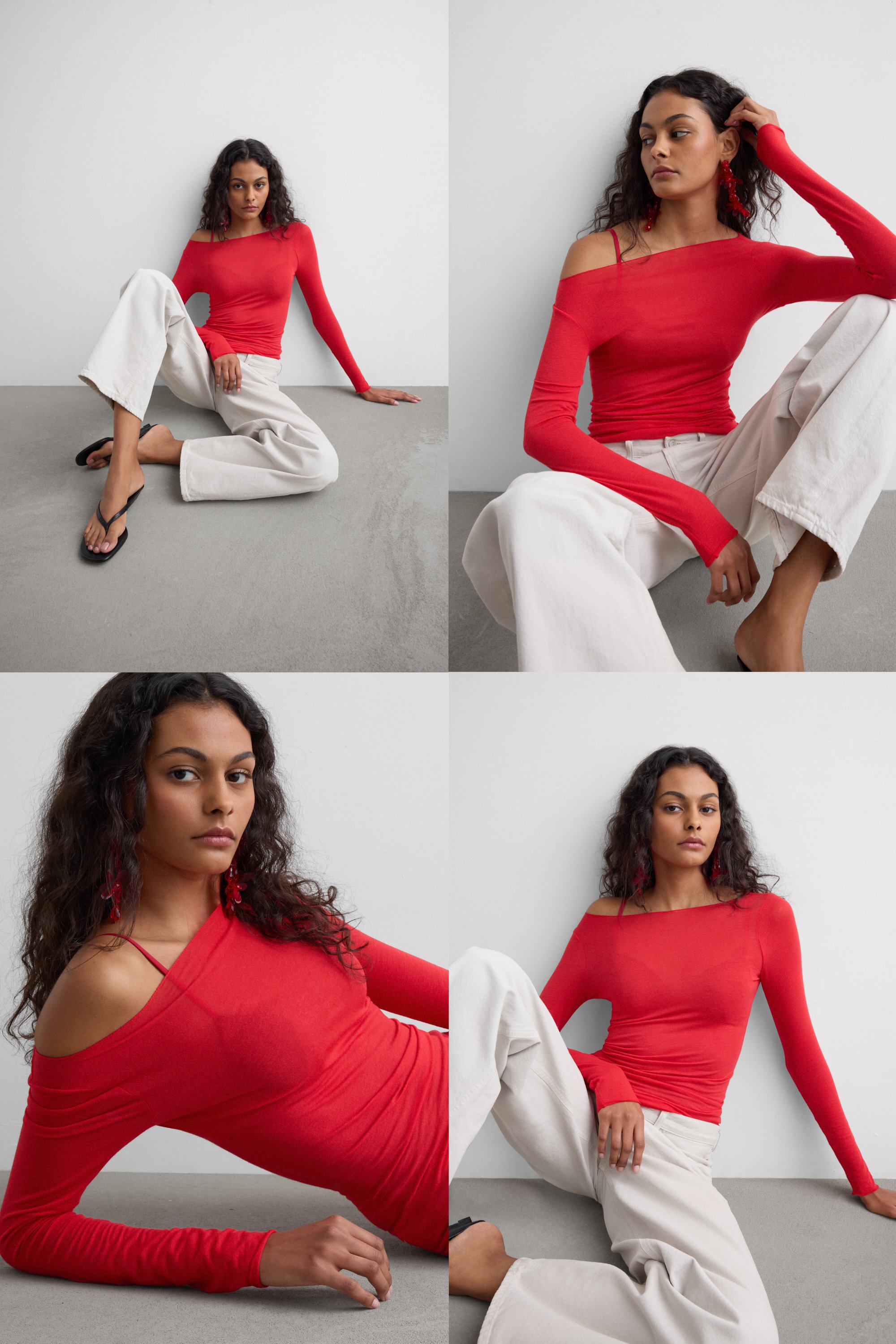 ボートネック モダール カシミヤ ウルトラライト トップス