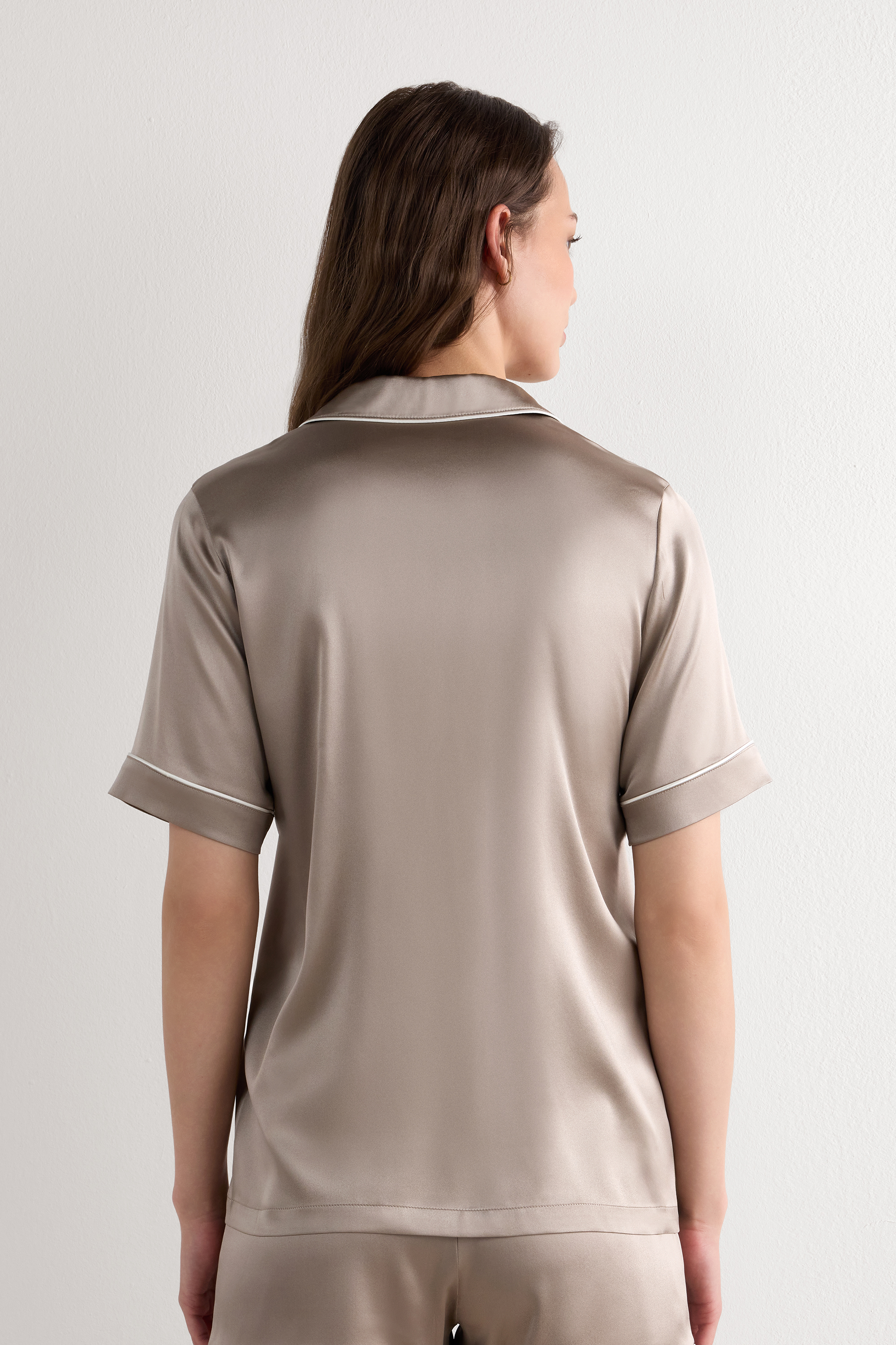 メンズスタイル シルク ショートスリーブ シャツ