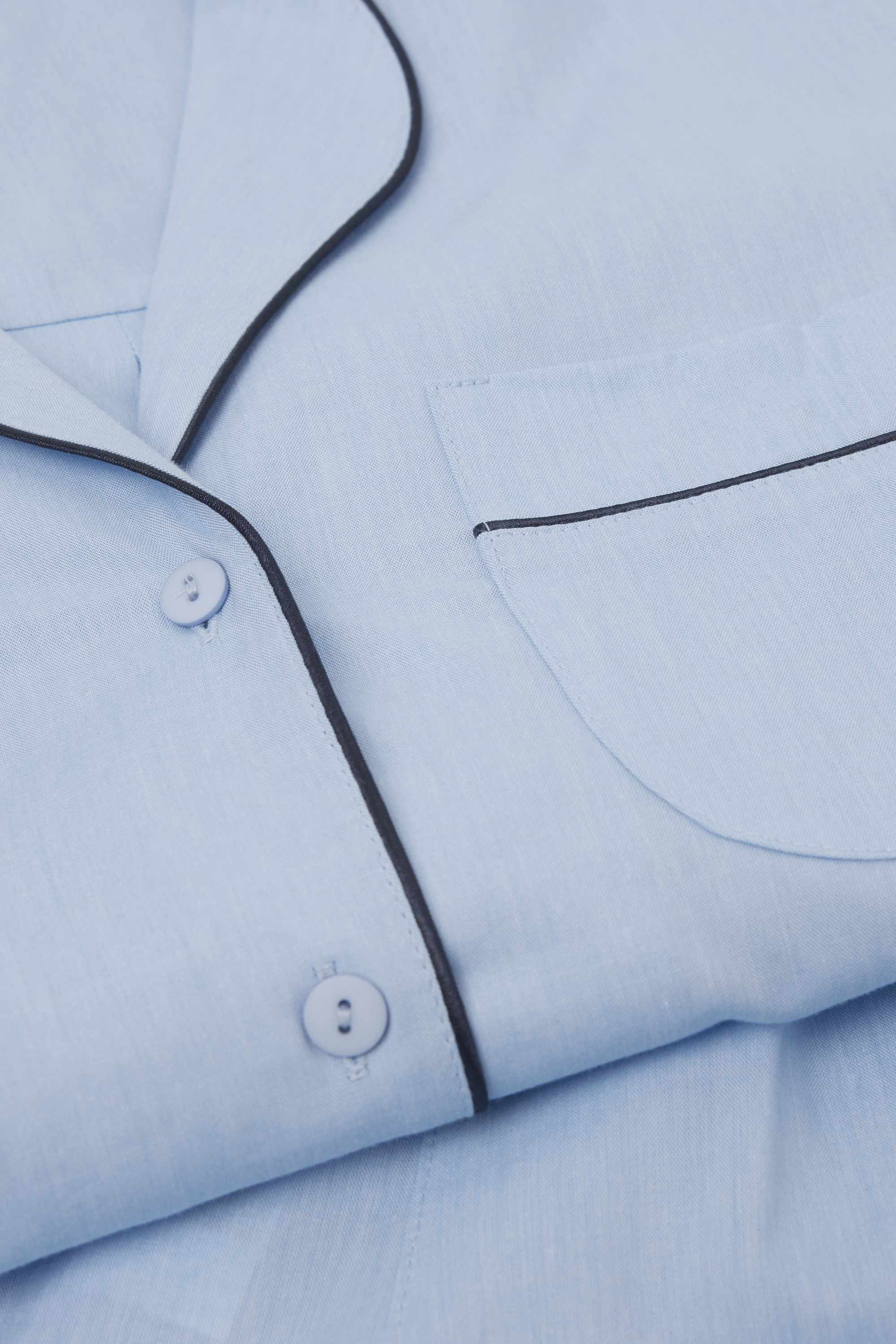 "Chambray NI" コットン＆モダール ロングパジャマ