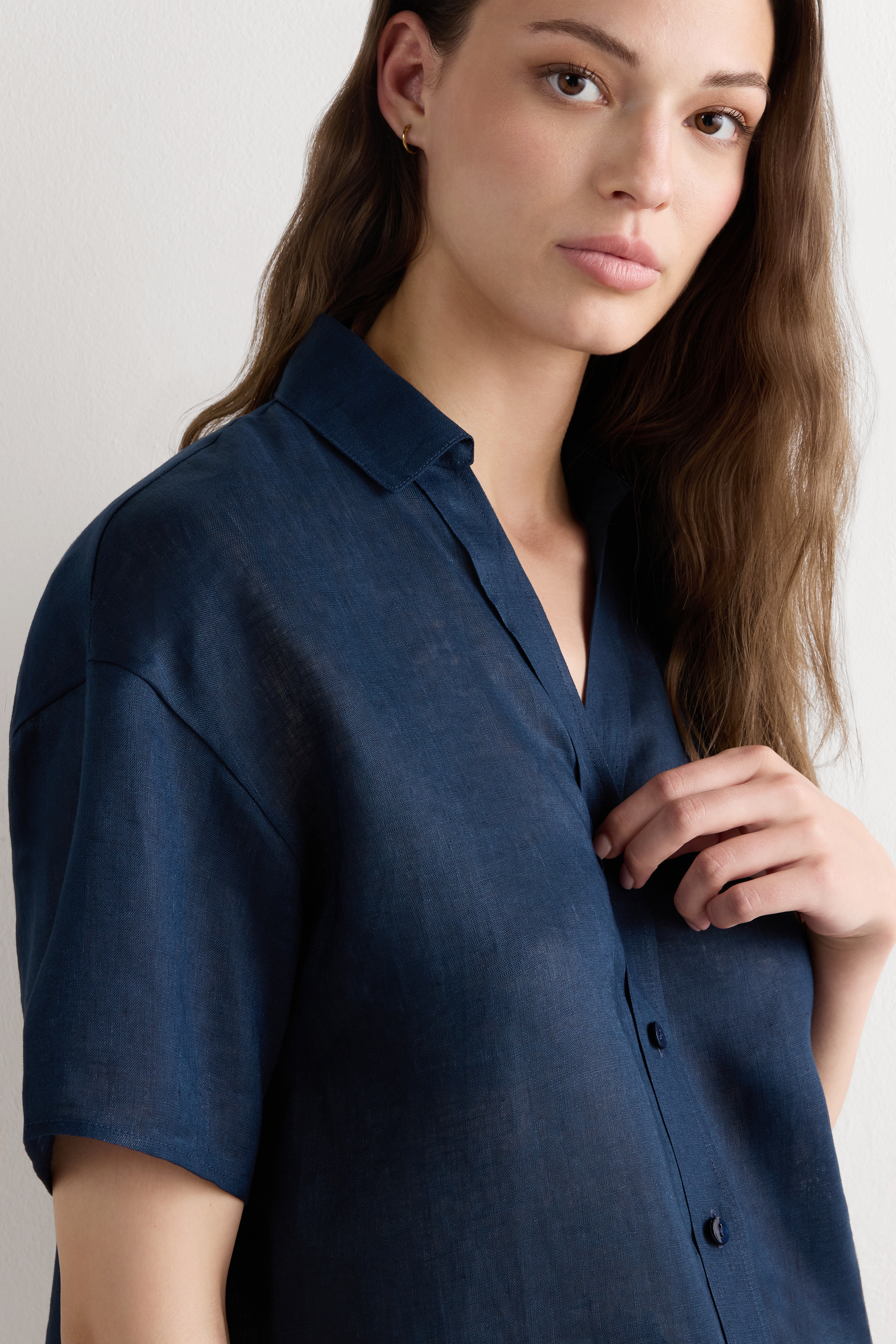 The Pure Linen リネンファブリック ショートスリーブ シャツ