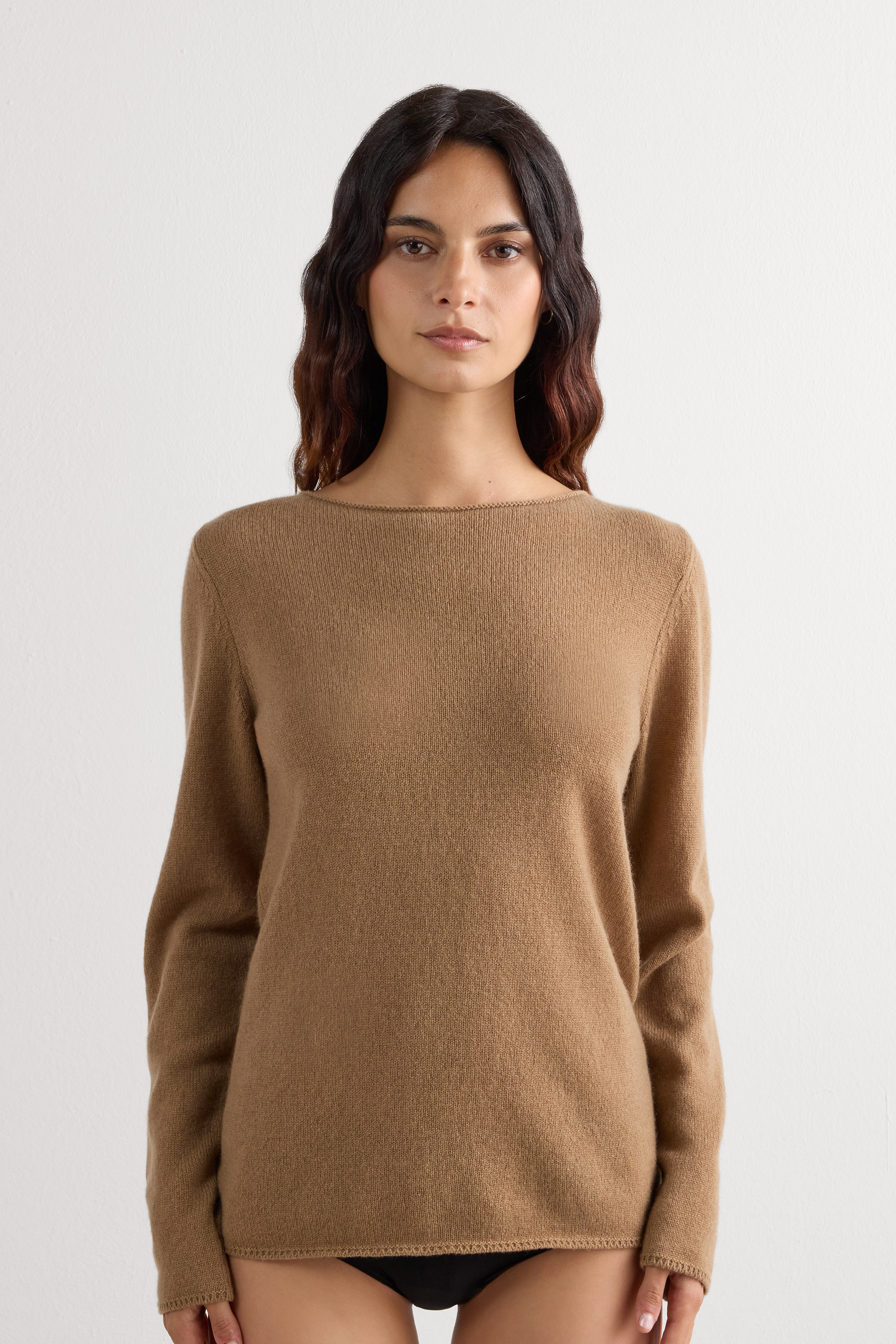 カシミヤ 100% ロングスリーブ ニット