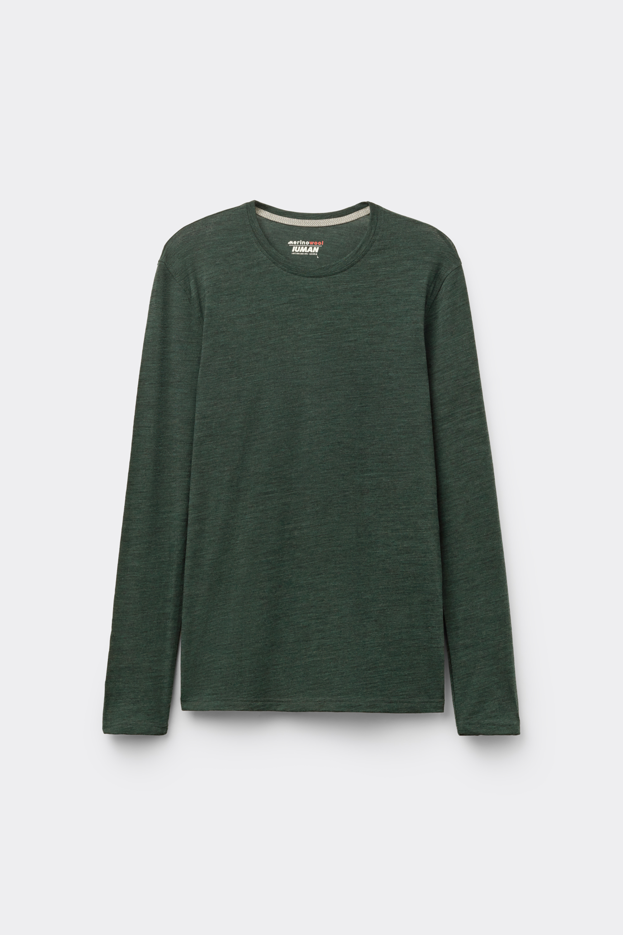 メリノウール ラウンドネック長袖トップス