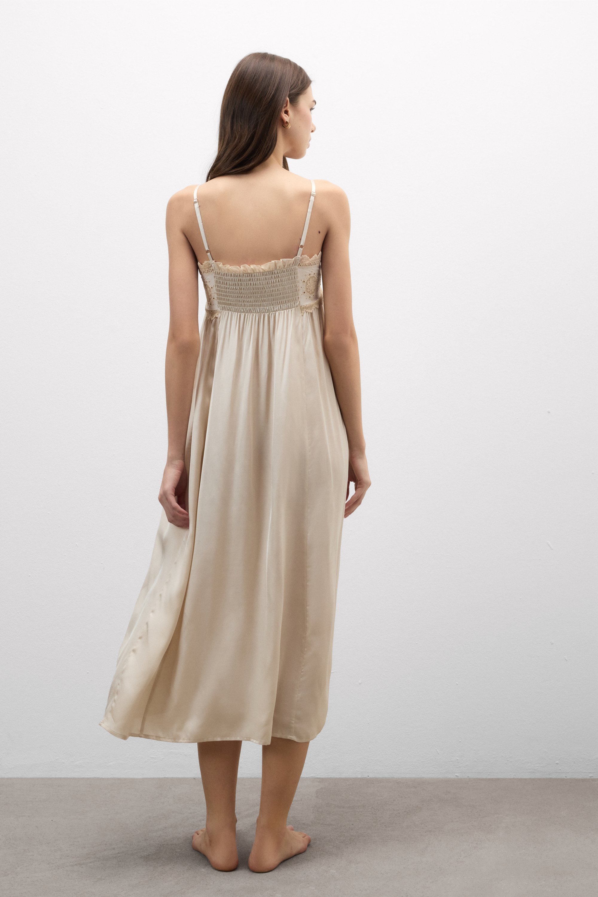 Midsummer Dream ビスコースサテン ロングスリップ