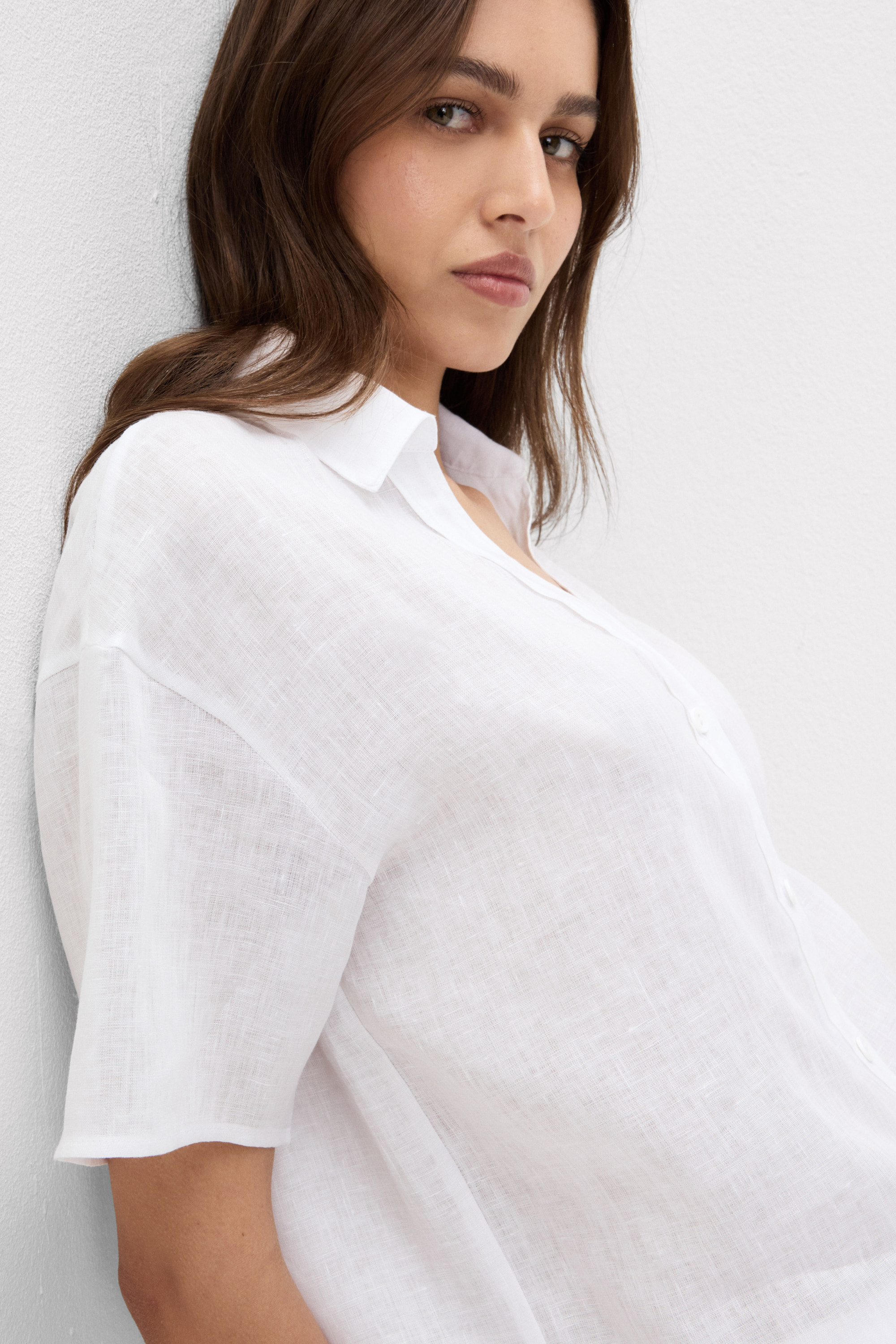 The Pure Linen リネンファブリック ショートスリーブ シャツ