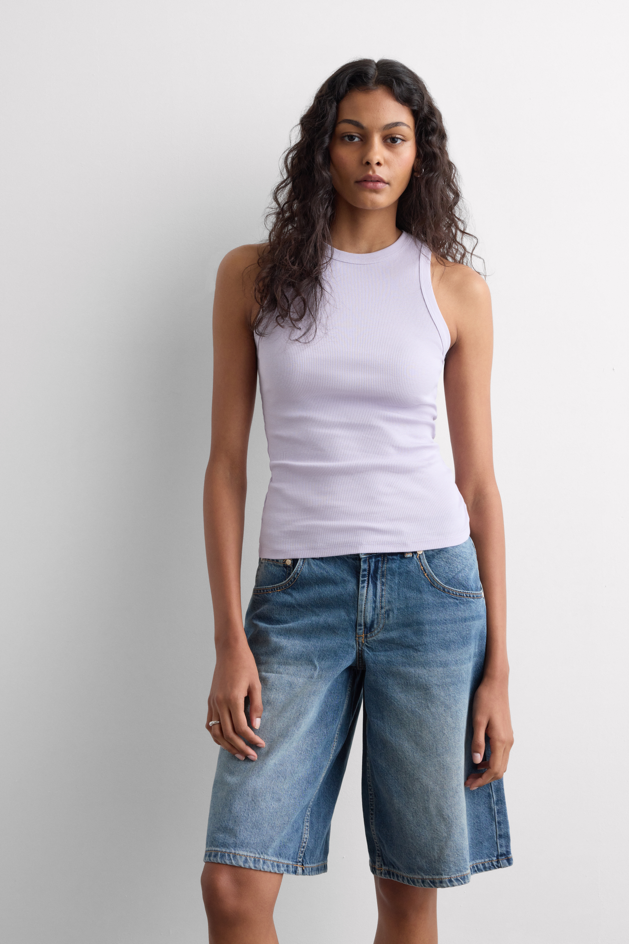 Superiorコットン リブ タンクトップ