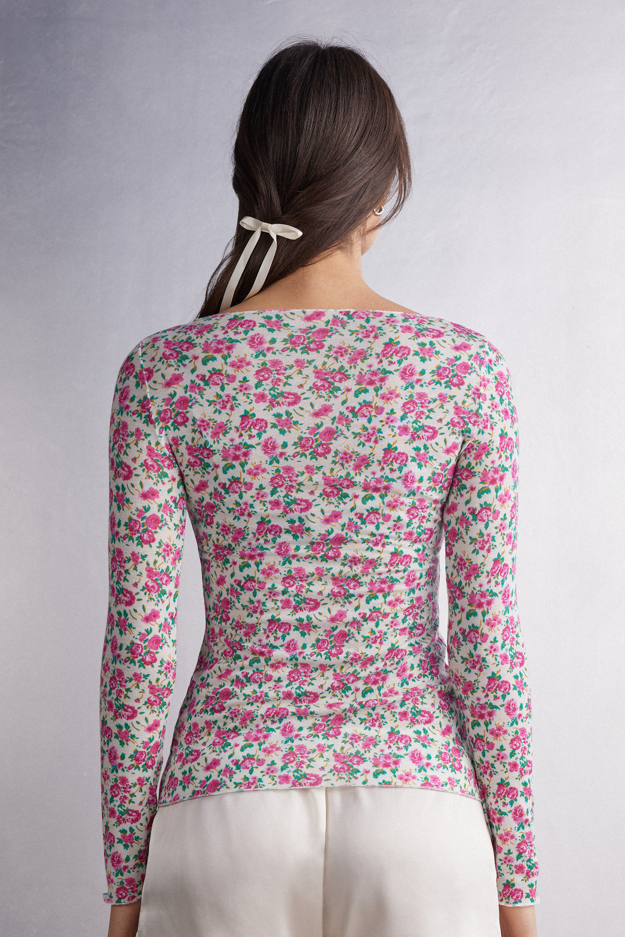 Life is a Flower Bateau Neck Top in Modal Ultralight with