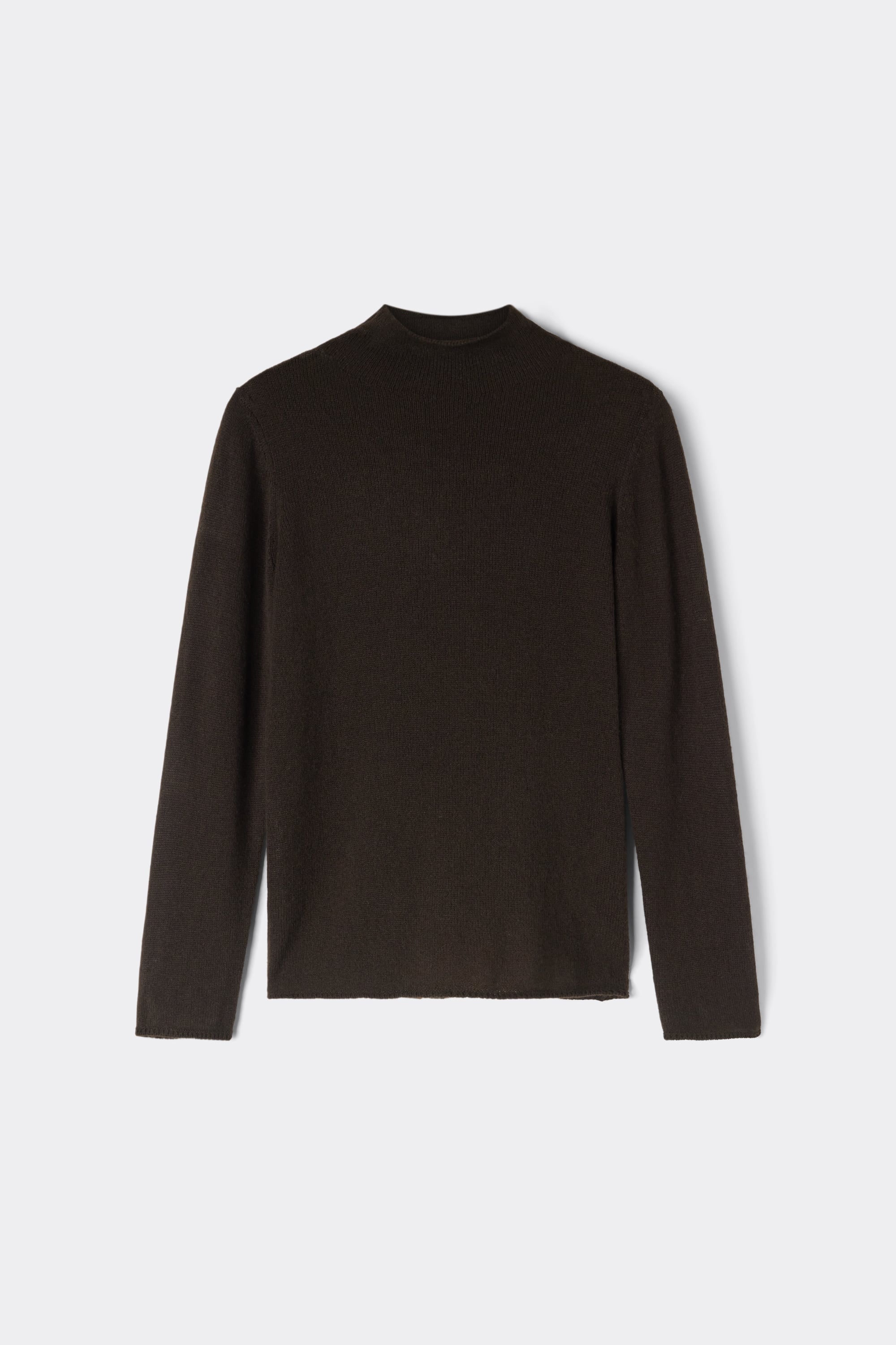 カシミヤ100% ファネルネック ロングスリーブ ニット