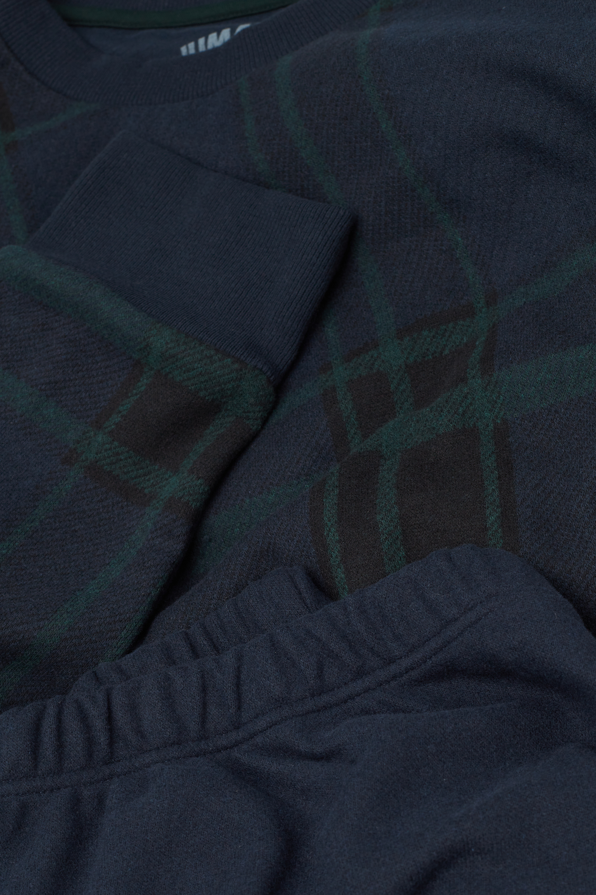 ニット マクロチェックプリント ロングパジャマ